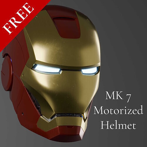 Iron Man Motorized Mk 7 3D Printable Iron Man Helmet STL Free 3D print model