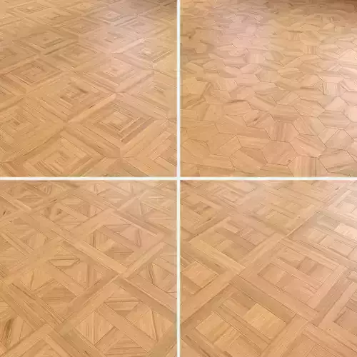 Parquet - Laminate - Wooden floor 4 in 1 Low-poly 3D model