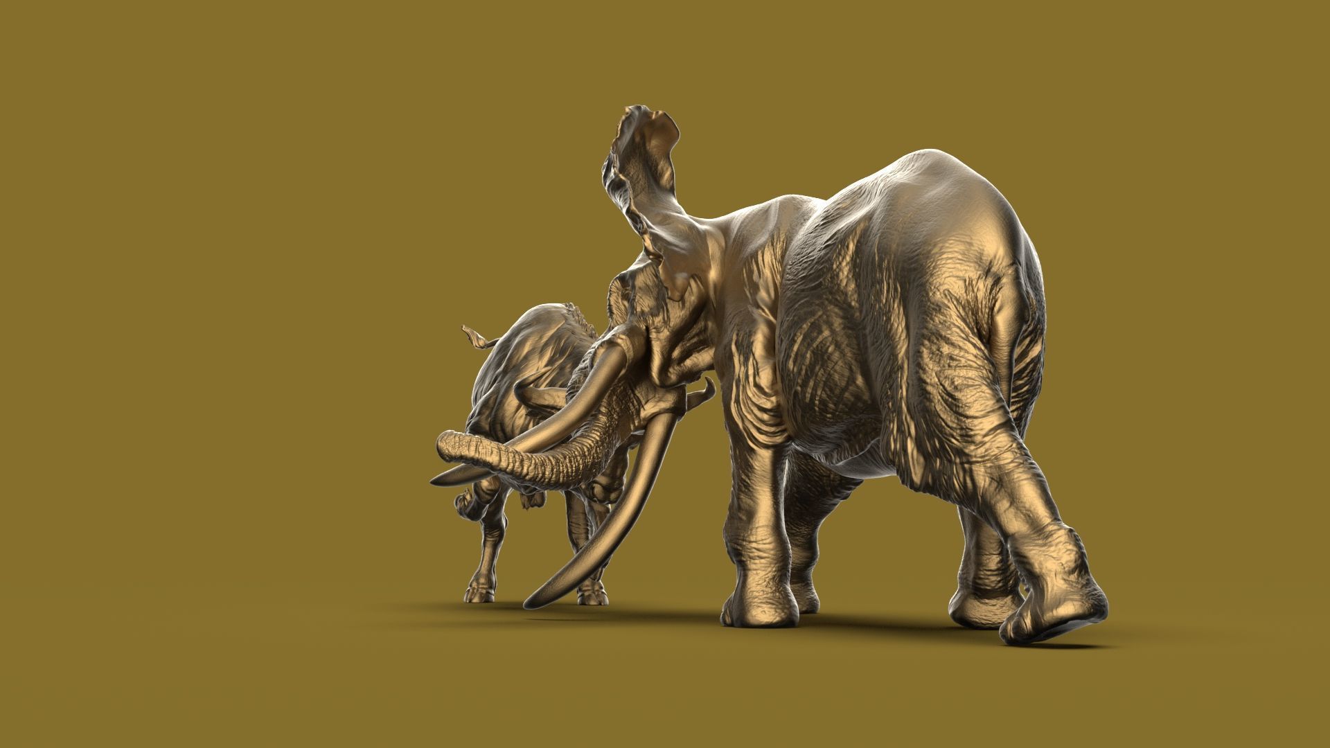 Bull elephant Fight 3D model_27