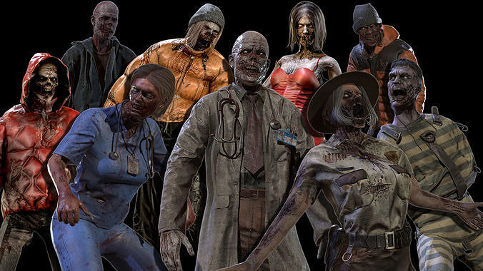 Urban Zombie Pack3 3D Model Collection