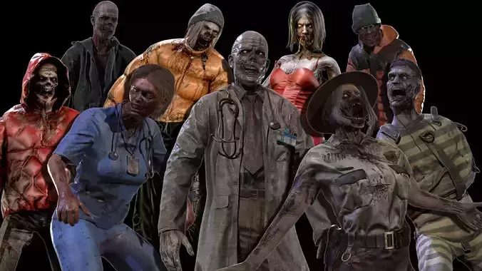Urban Zombie Pack3 3D Model Collection