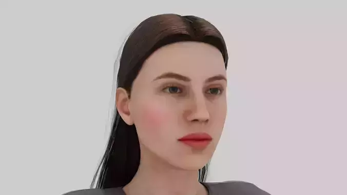 Woman Rose Tattoo 3D model Game and archviz