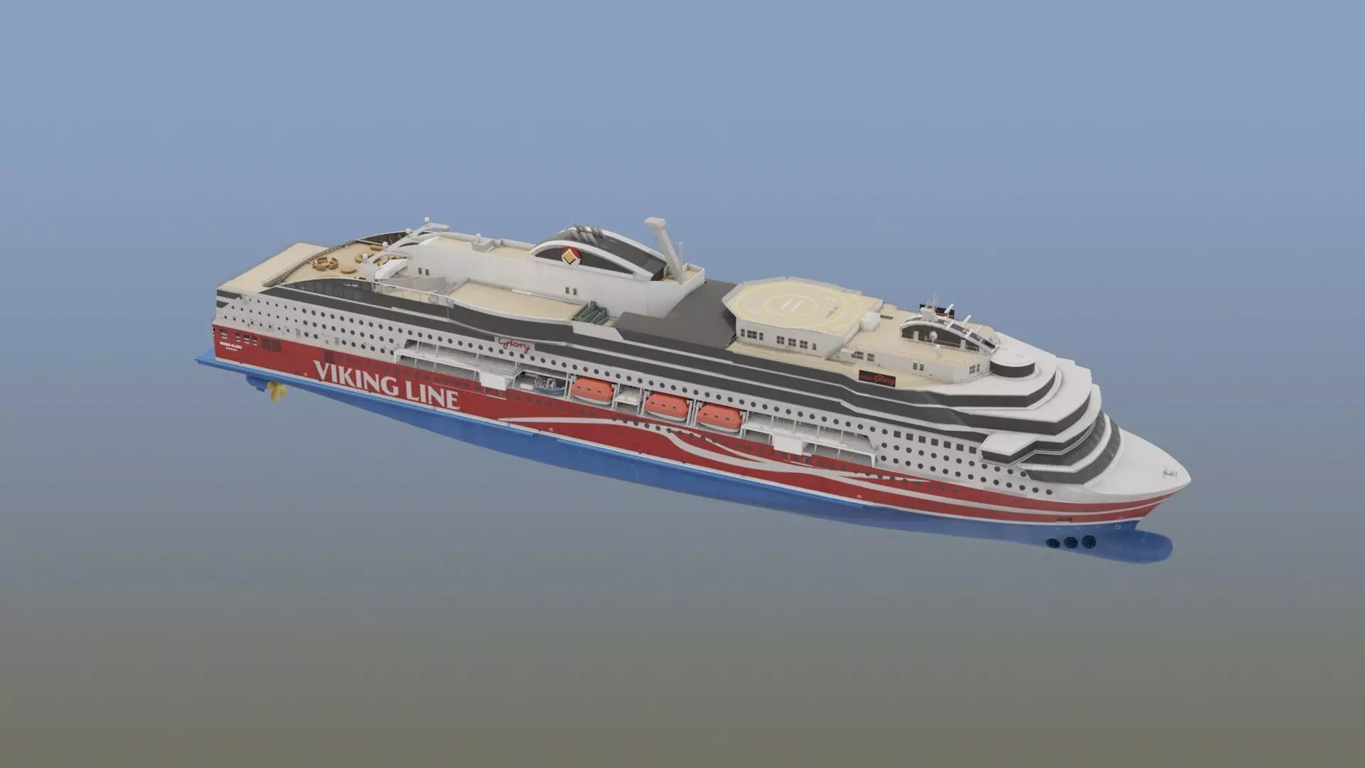 Luxury Cruise Ship 3D model_0