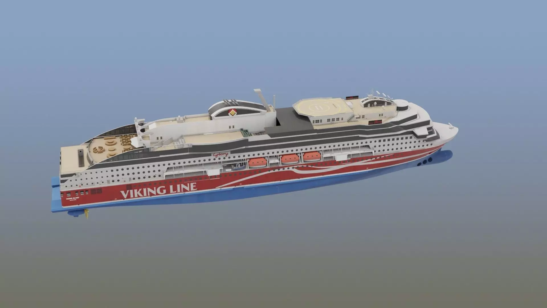 Luxury Cruise Ship 3D model_1