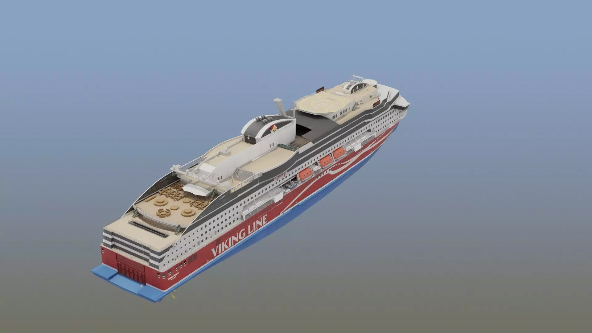 Luxury Cruise Ship 3D model_3