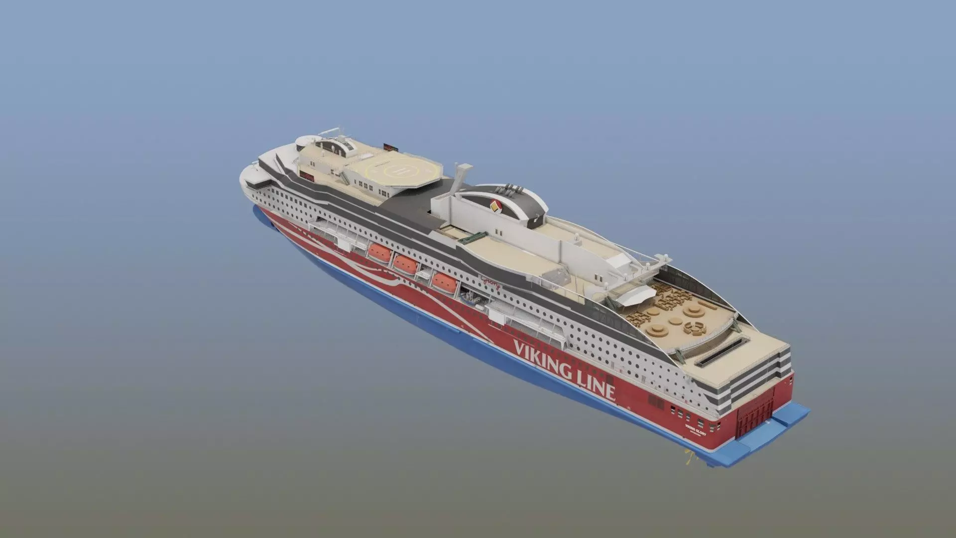 Luxury Cruise Ship 3D model_2