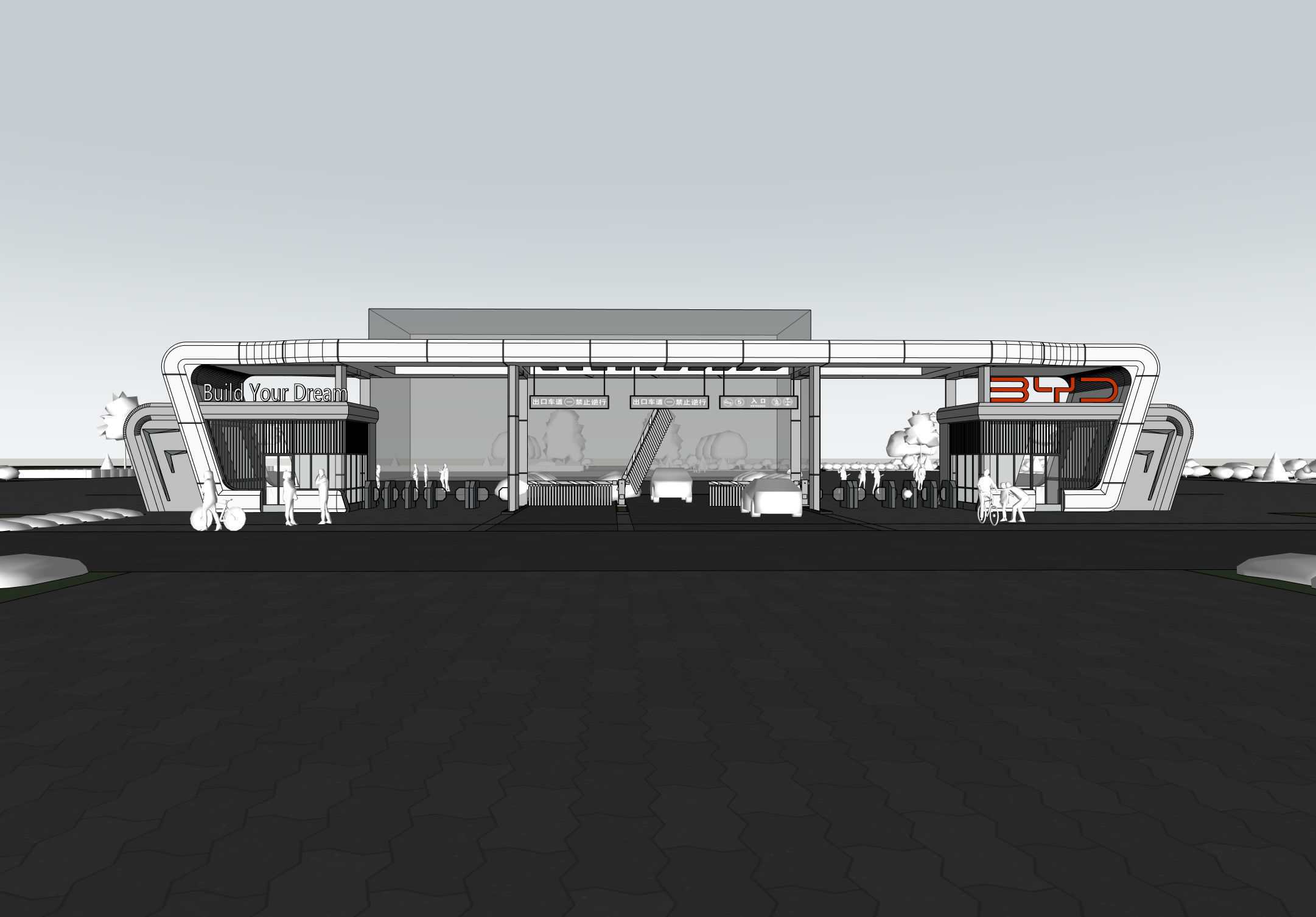 Landmark Gateway of the Industrial Park 3D model_3