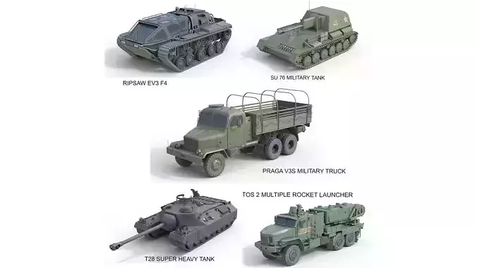 5 Military Vehicles Collection v38