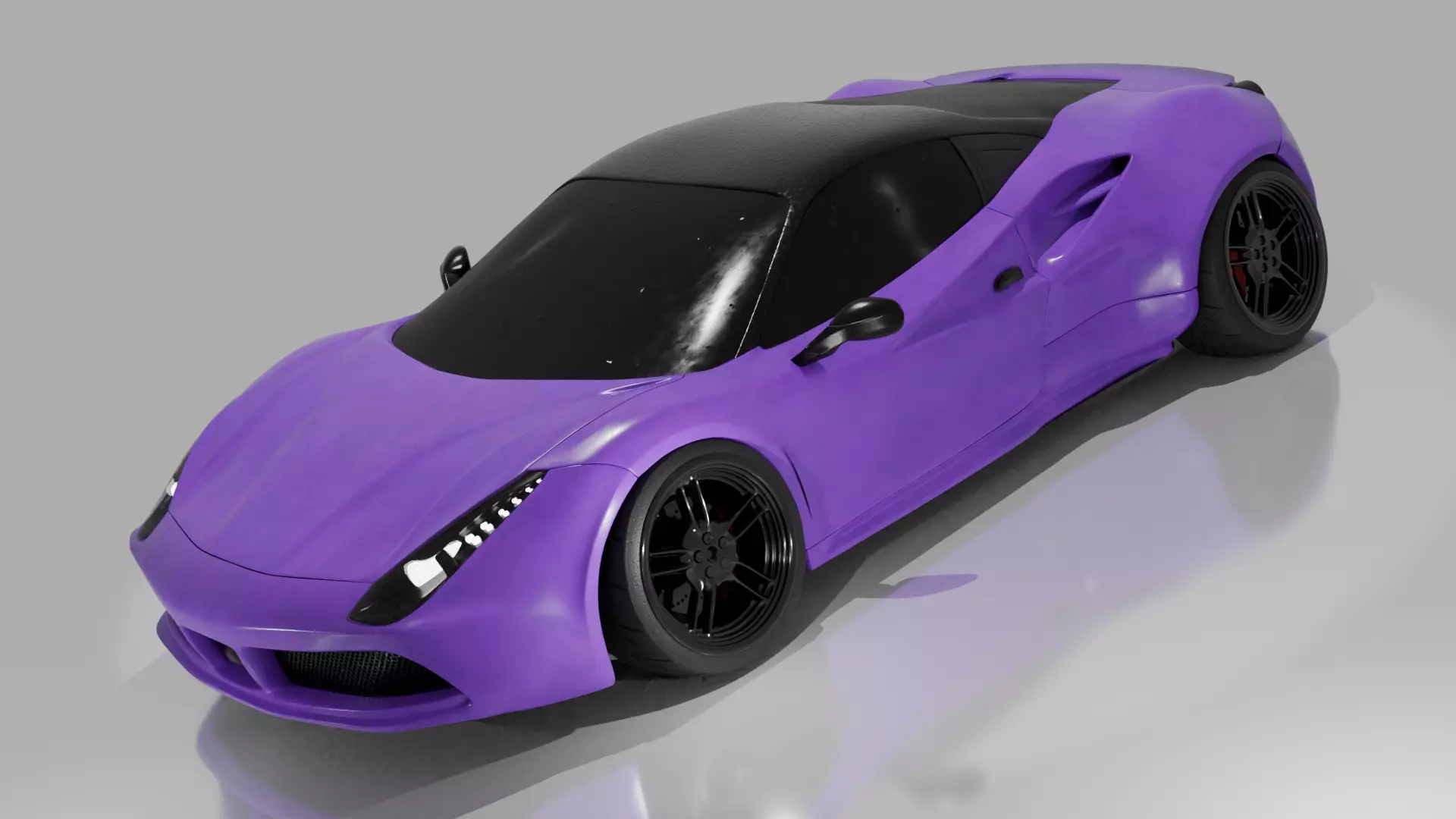 Ferarri 488 Wide body kit Low-poly 3D model