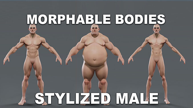Stylized Morphable Male Body Low-poly 3D model