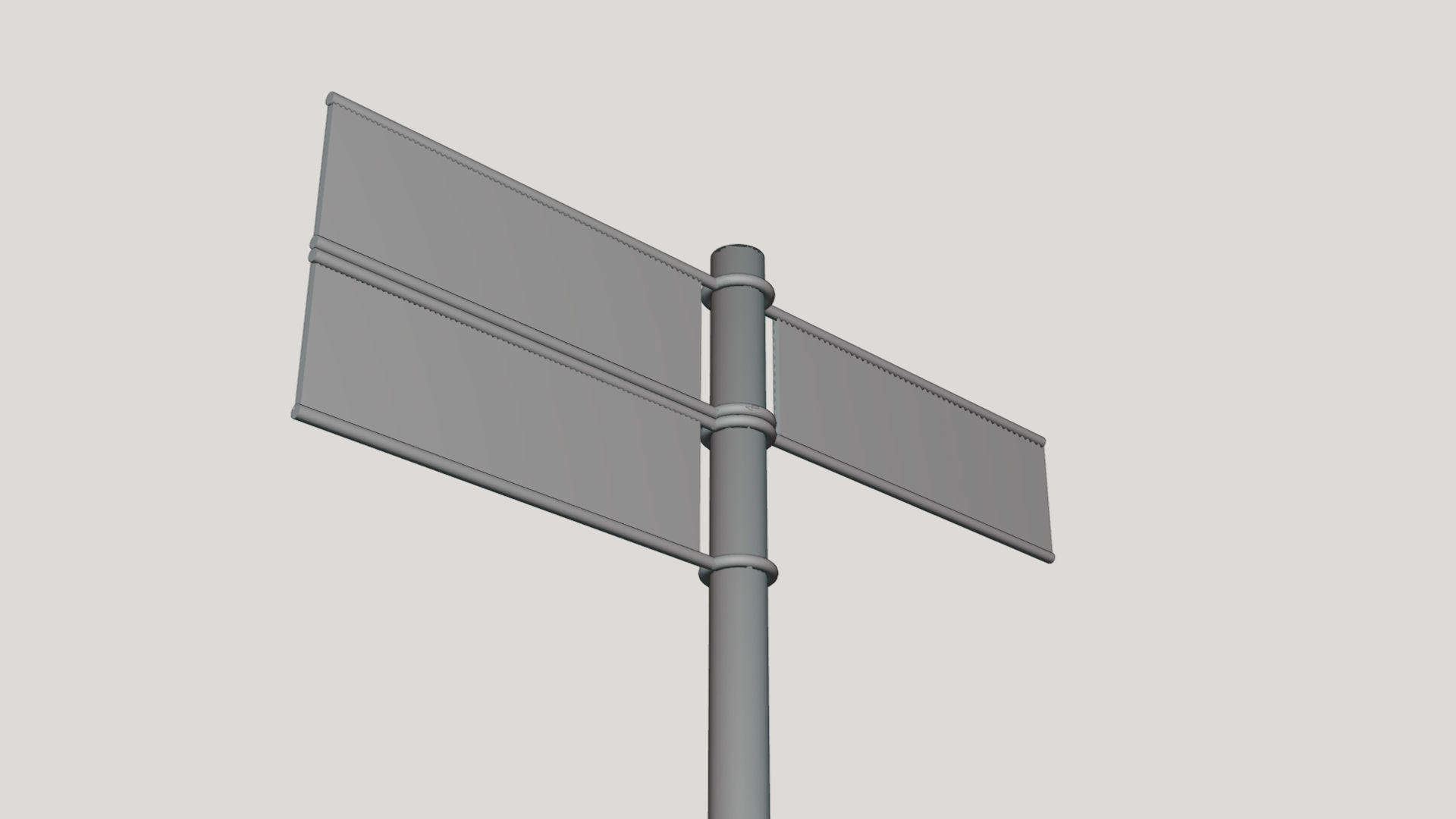 Basic Street Direction Sign - Geometry Only No Textures 3D model_4