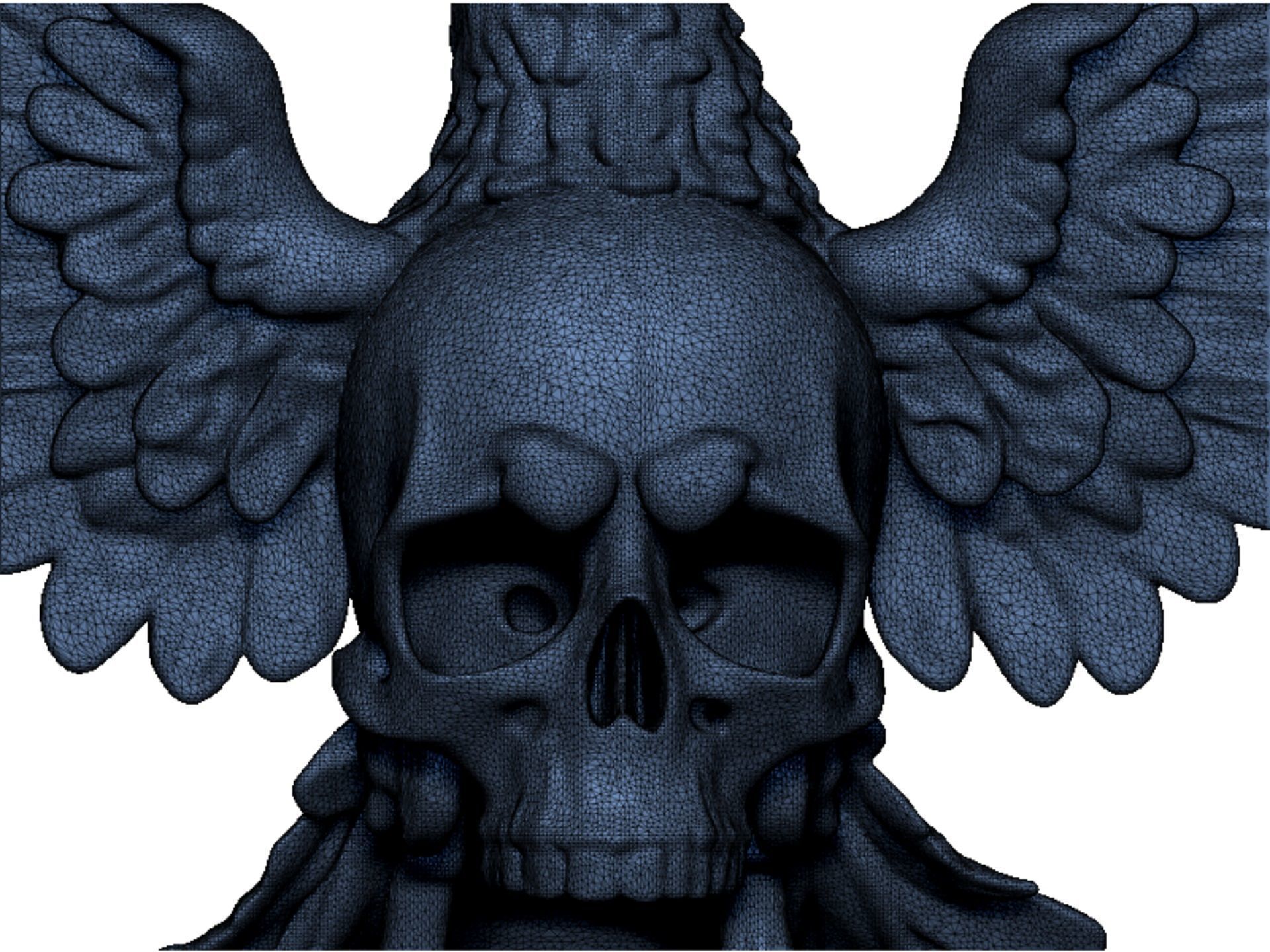 eagle and skull pendant 3D print model_11