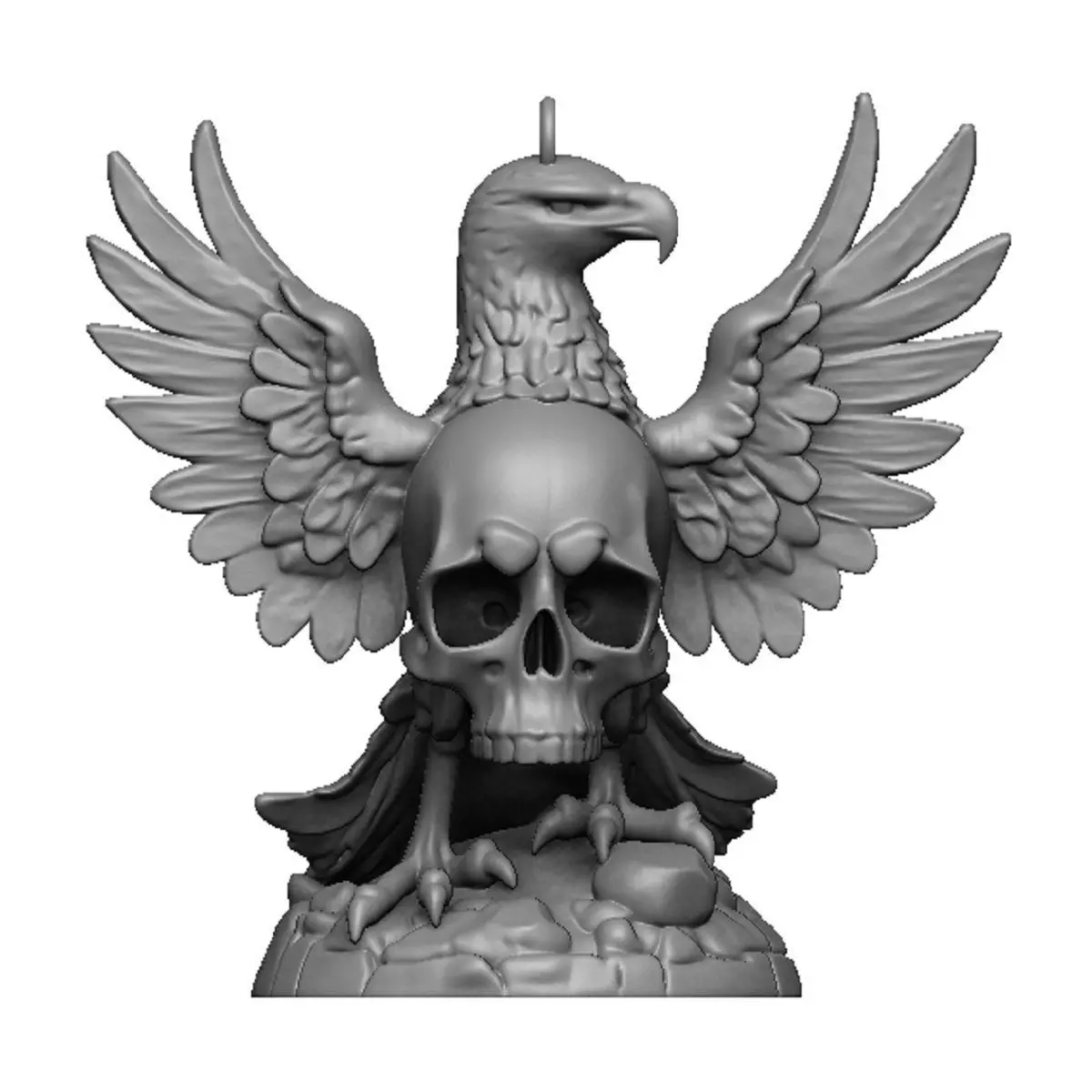 eagle and skull pendant 3D print model_0