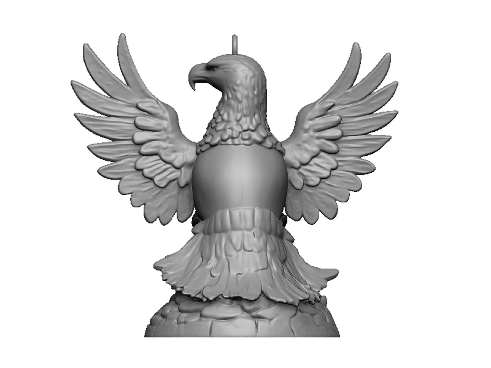 eagle and skull pendant 3D print model_3