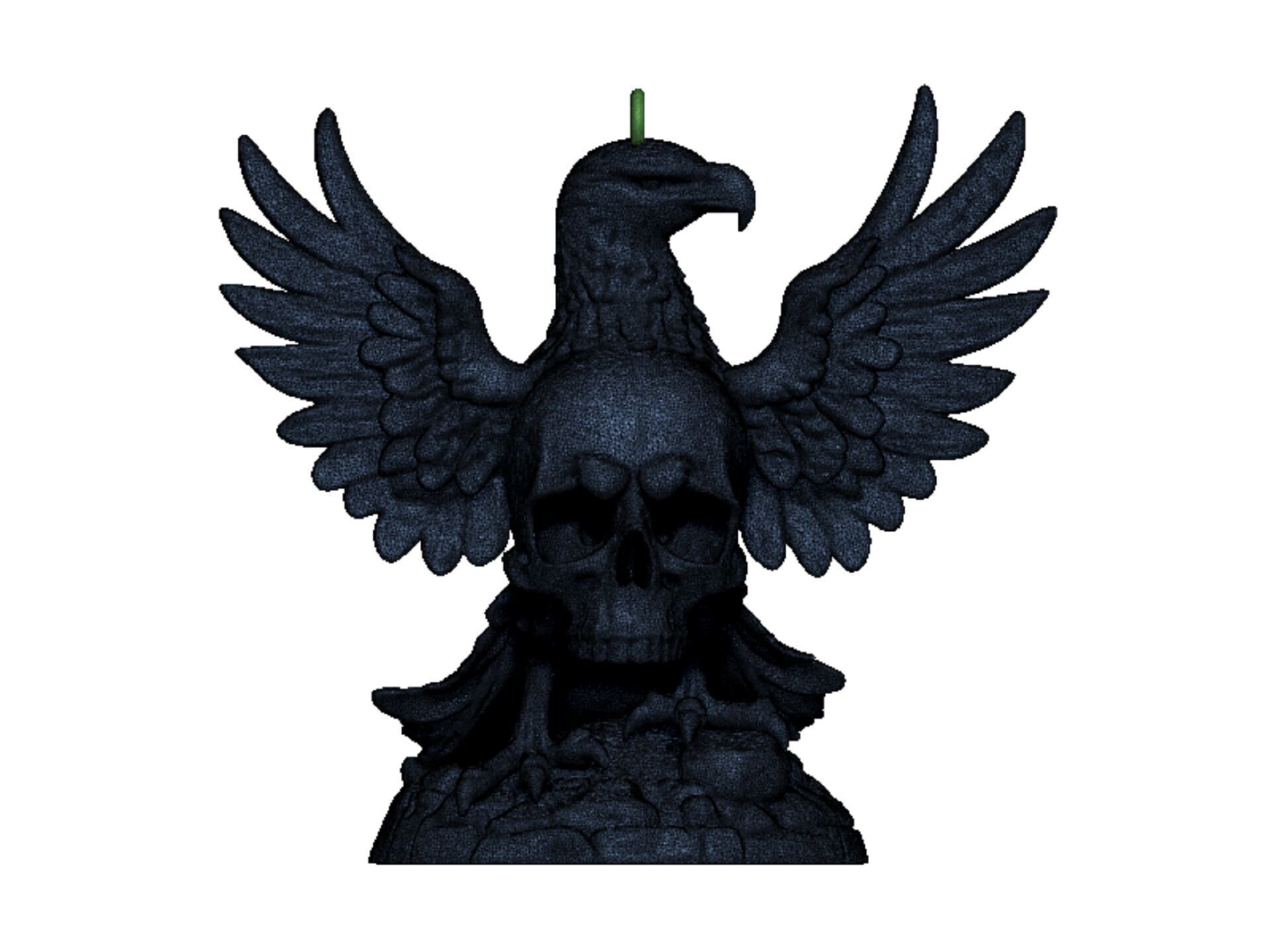 eagle and skull pendant 3D print model_10
