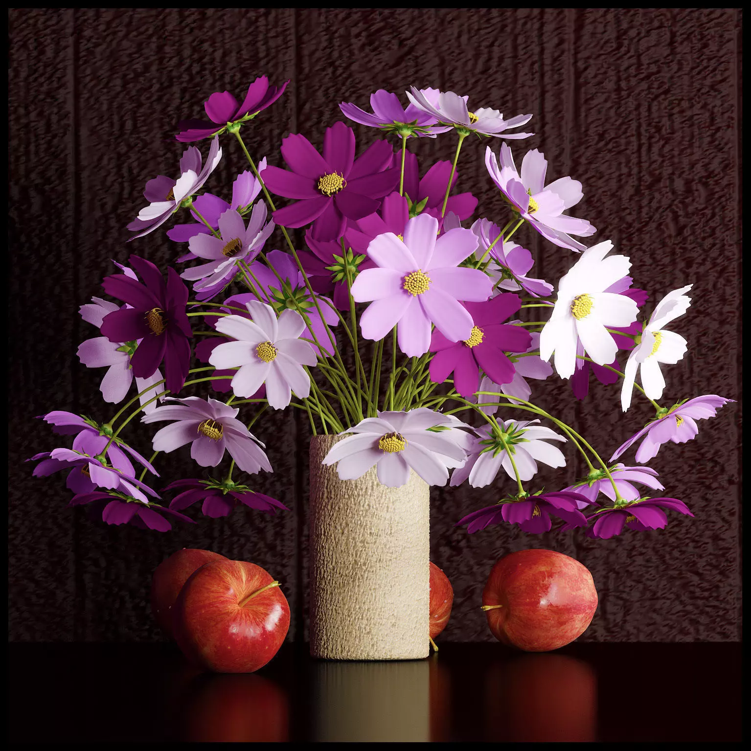 cosmos flowers 3D model_0