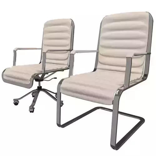 Modern wheeled office chair and modern conference chair 3dmodels