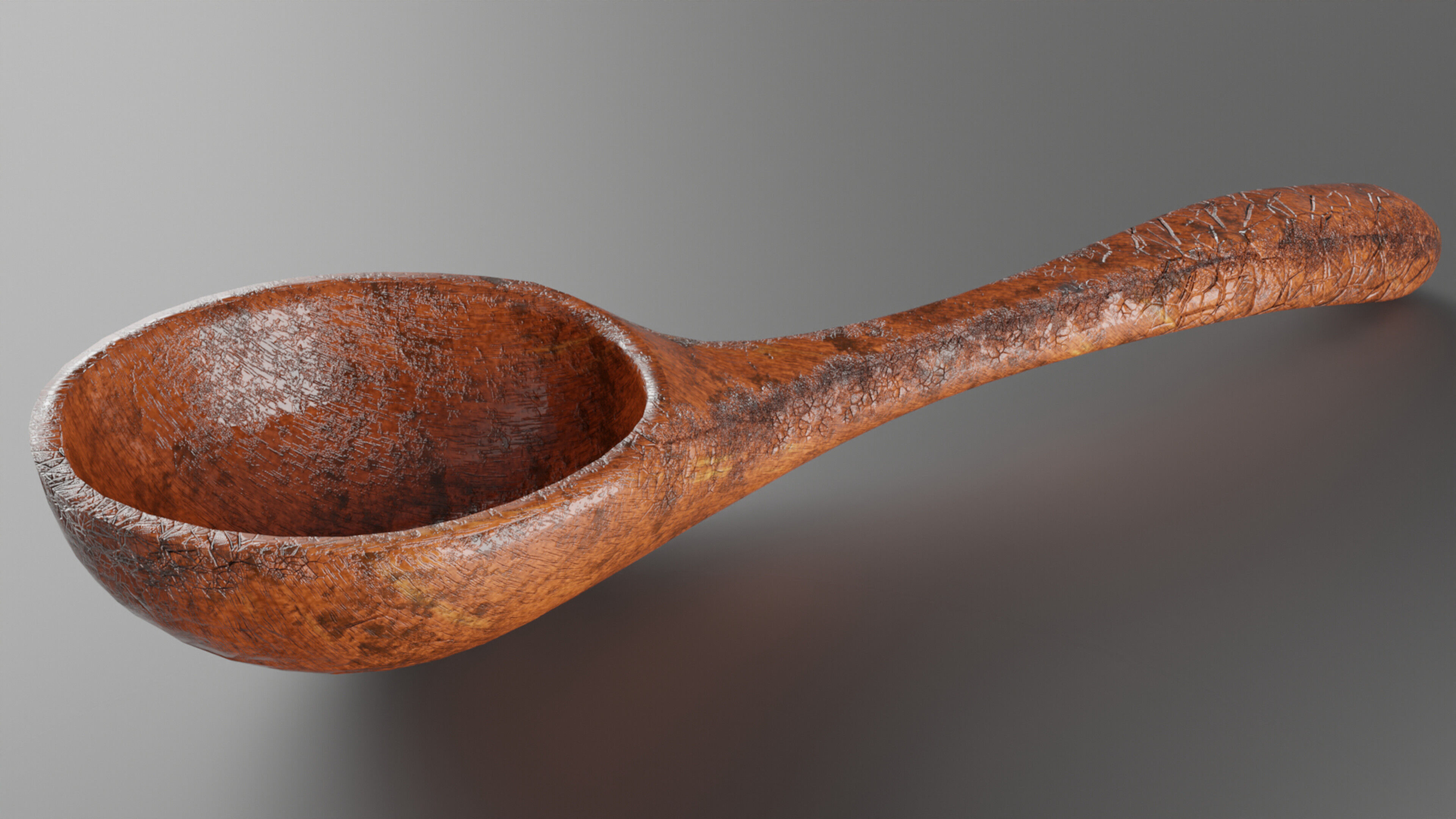 Realistic Wooden Ladle PBR 3D Model Game-Ready Low-poly 3D model_1