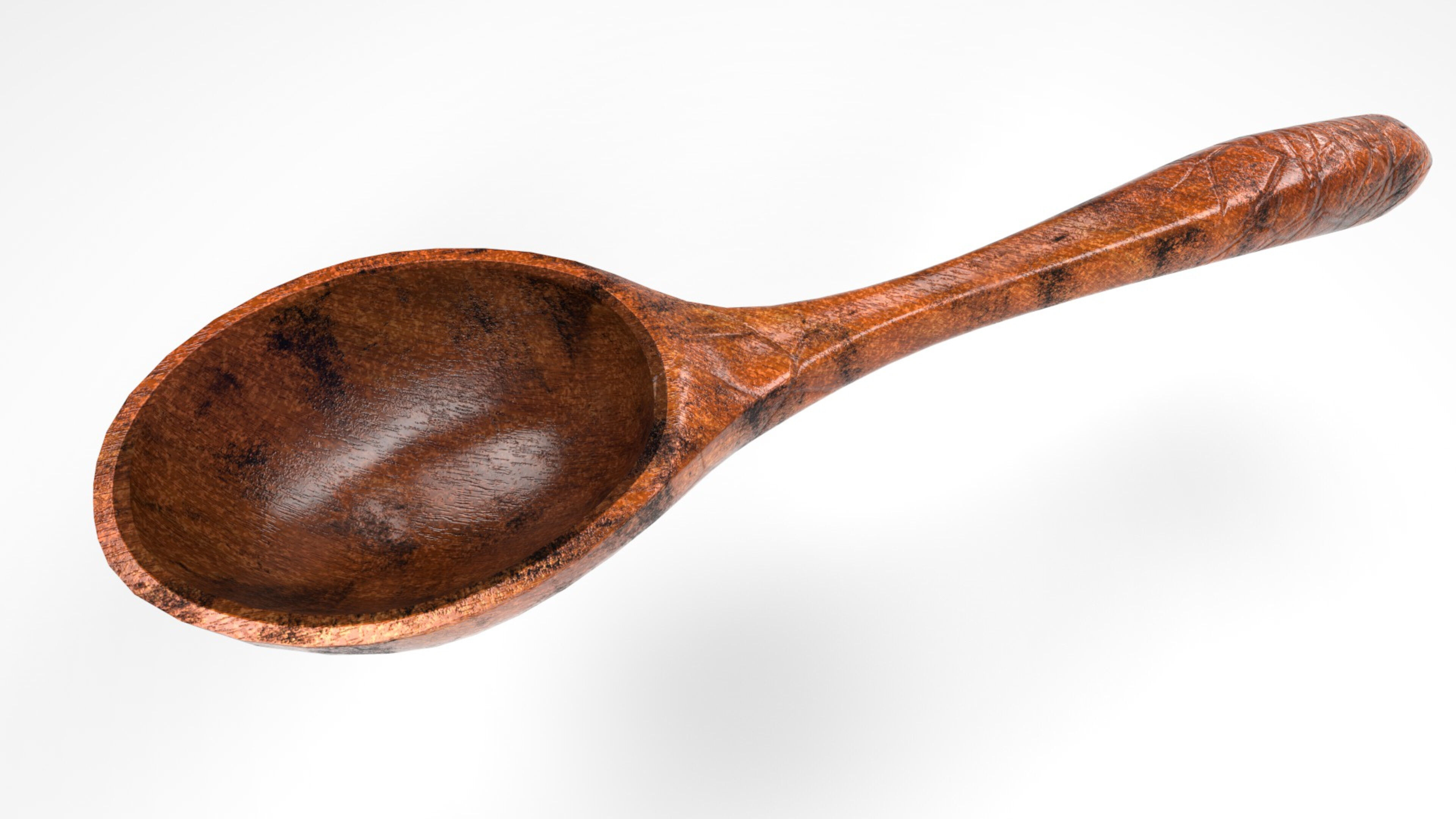 Realistic Wooden Ladle PBR 3D Model Game-Ready Low-poly 3D model_3