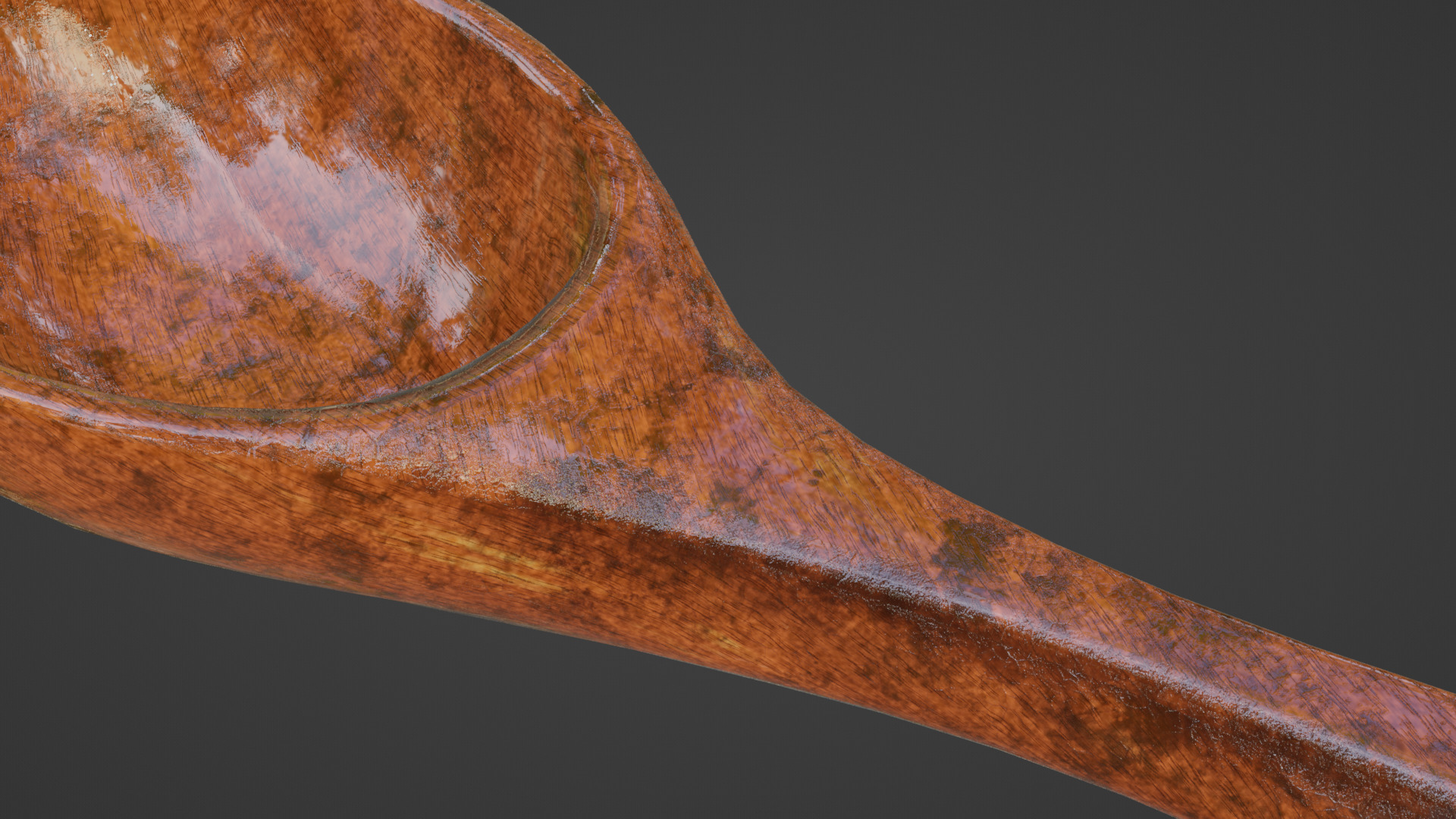 Realistic Wooden Ladle PBR 3D Model Game-Ready Low-poly 3D model_7