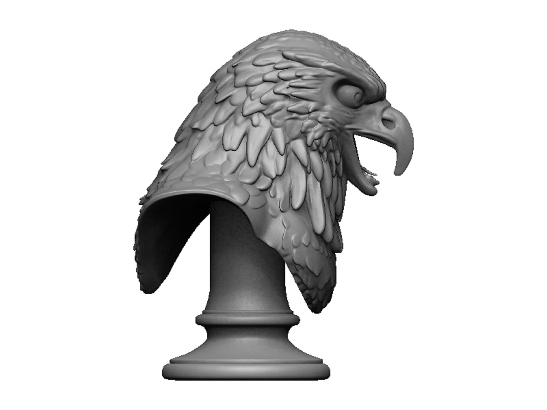 eagle head bust 3D print model_1