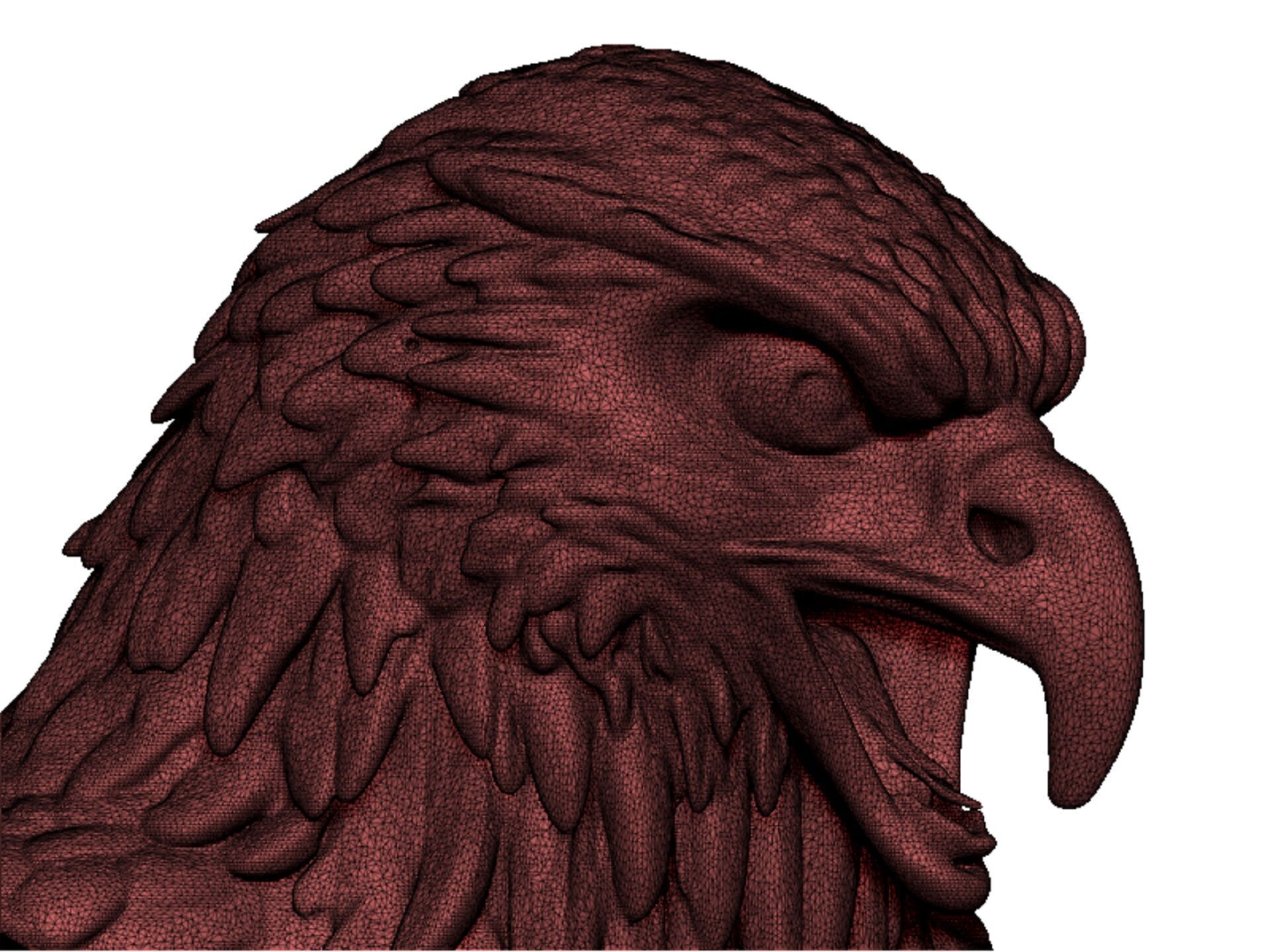 eagle head bust 3D print model_10