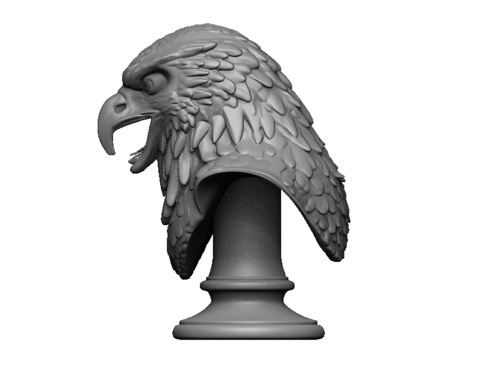 eagle head bust 3D print model_3