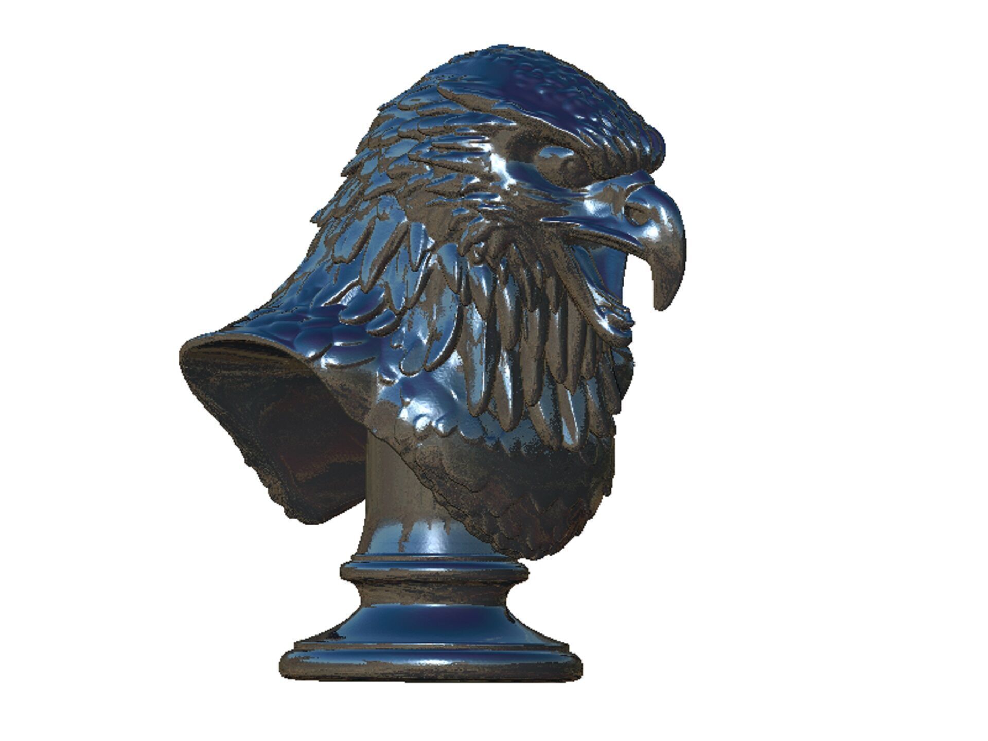 eagle head bust 3D print model_6