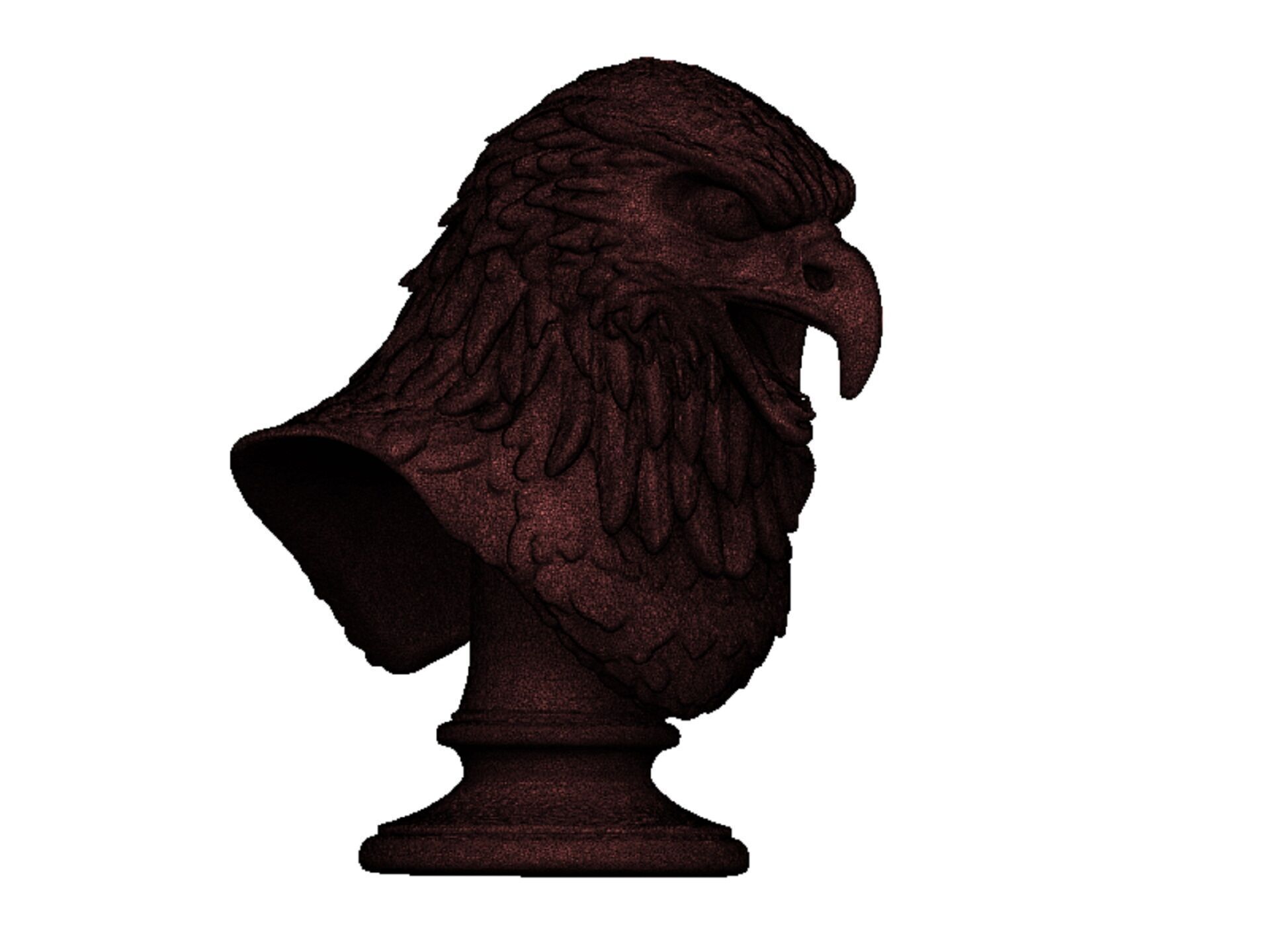 eagle head bust 3D print model_9