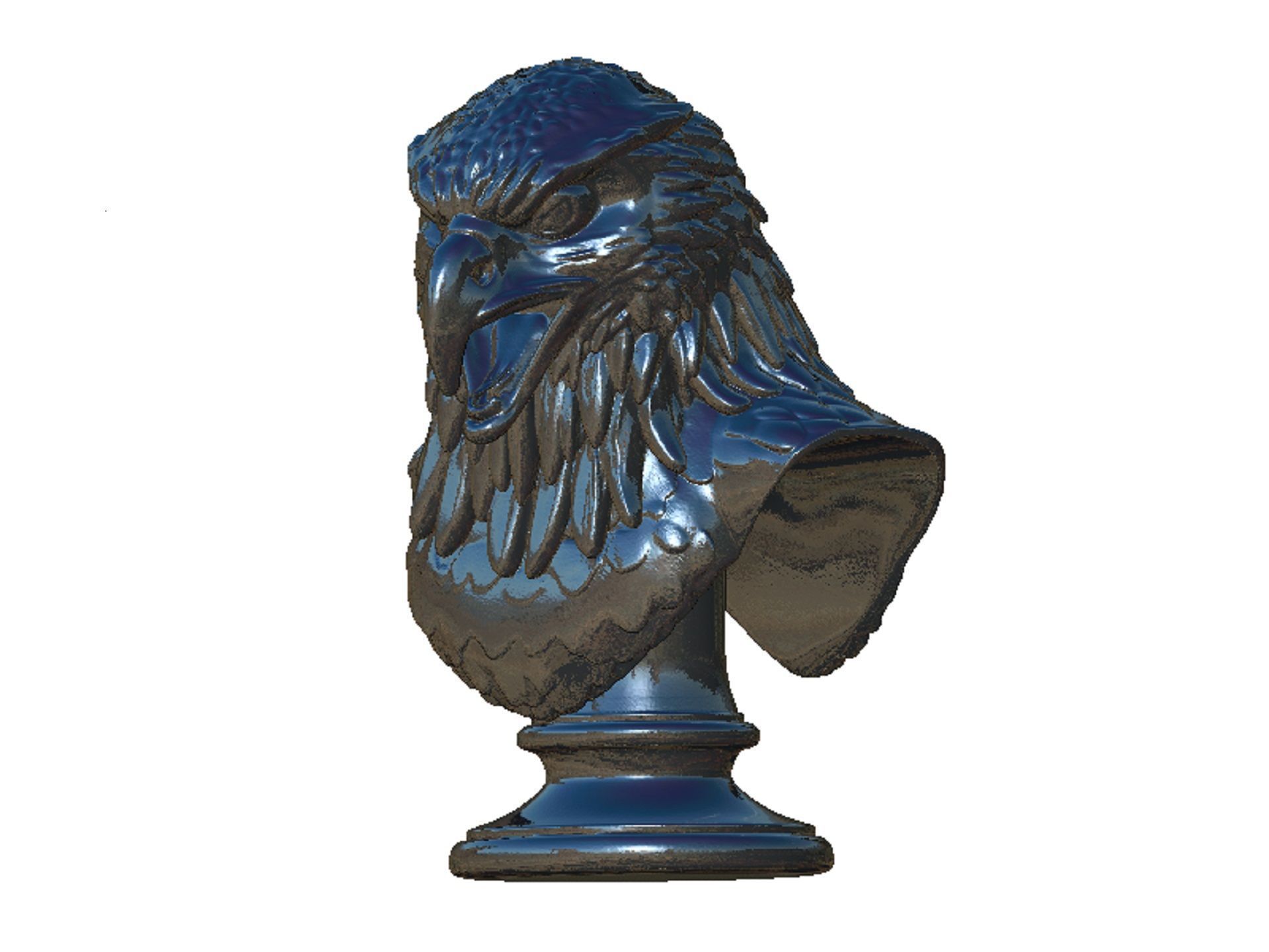 eagle head bust 3D print model_5