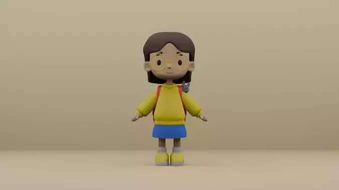 Cartoon Girl Character