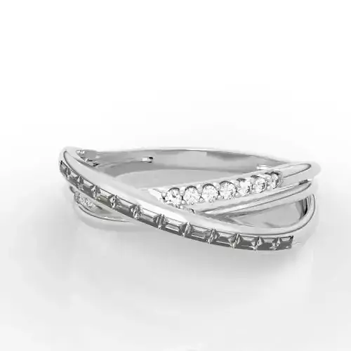 Modern Crossover Diamond Ring