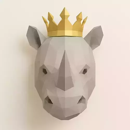 Rhino Head Crown Low-poly 3D model