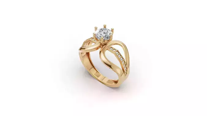 Solitaire Ring 16 3D print model