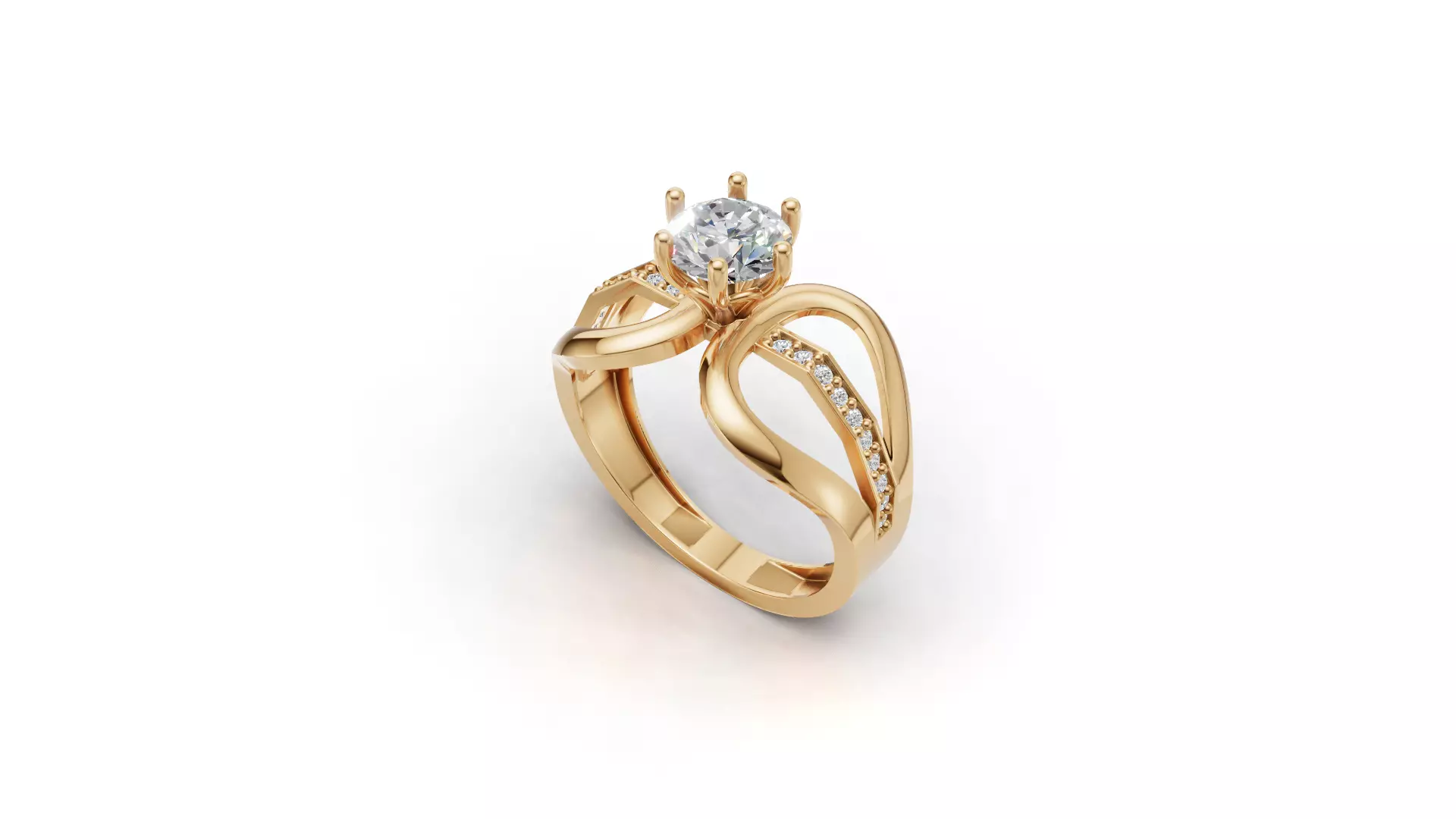 Solitaire Ring 16 3D print model_0