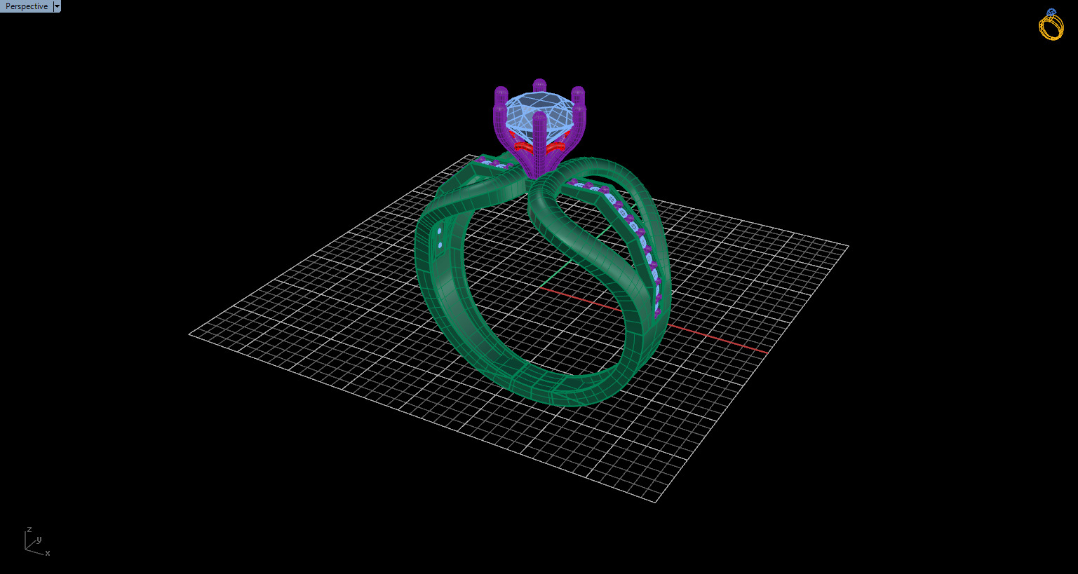 Solitaire Ring 16 3D print model_2