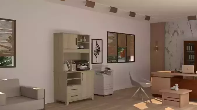 3D Coffee Corner Cabinet Model