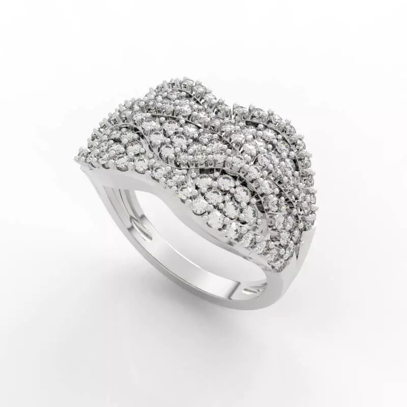 Diamond Cluster Ring 3D print model