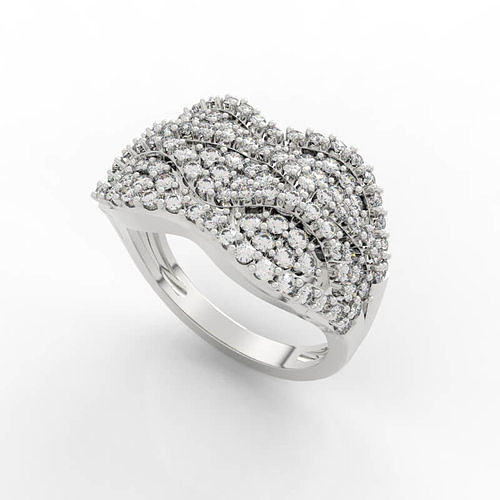Diamond Cluster Ring 3D print model