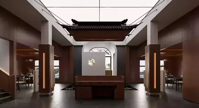 japanese  restaurant  Interior scene  139