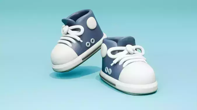 Cartoon Converse Low-Poly Sneakers 