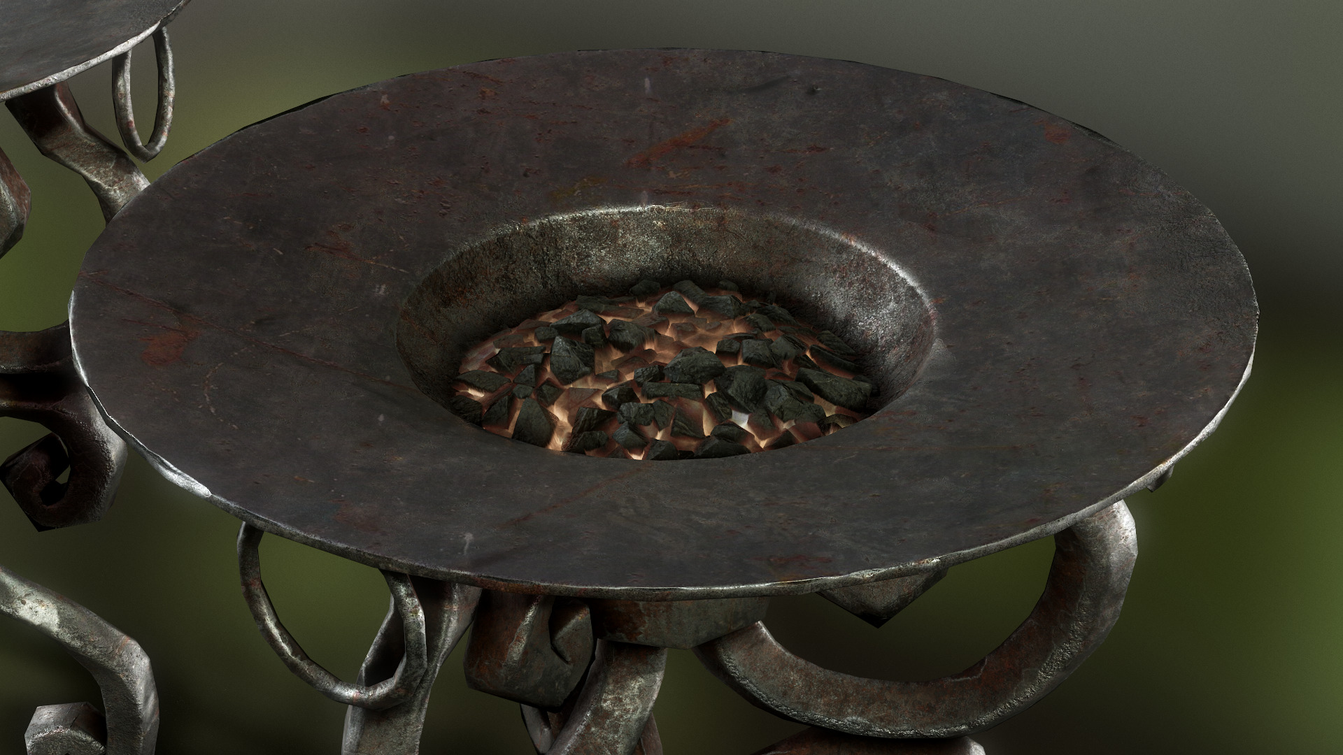 Brazier Low-poly 3D model_3