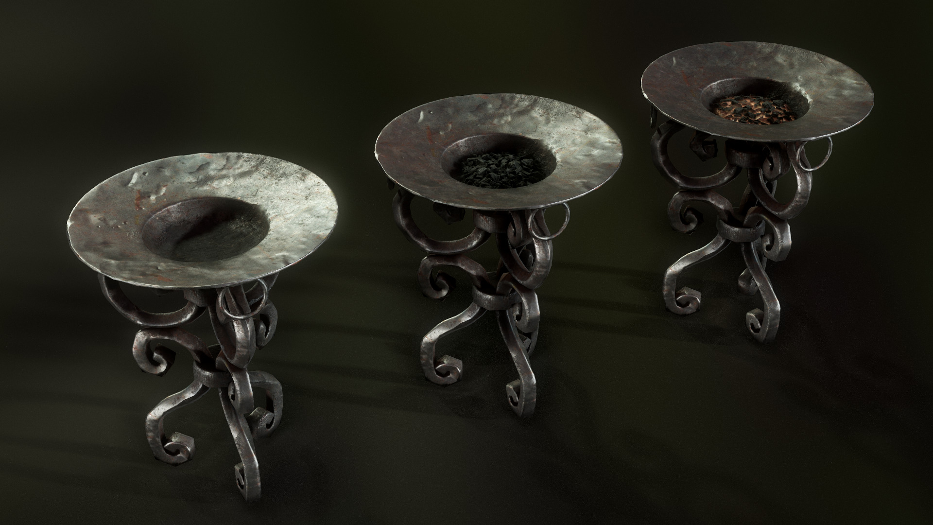 Brazier Low-poly 3D model_1