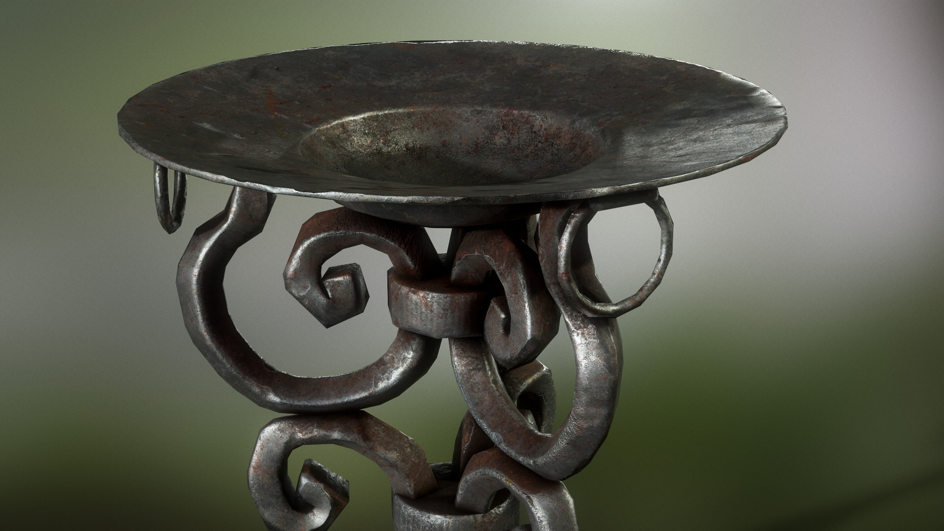 Brazier Low-poly 3D model_4