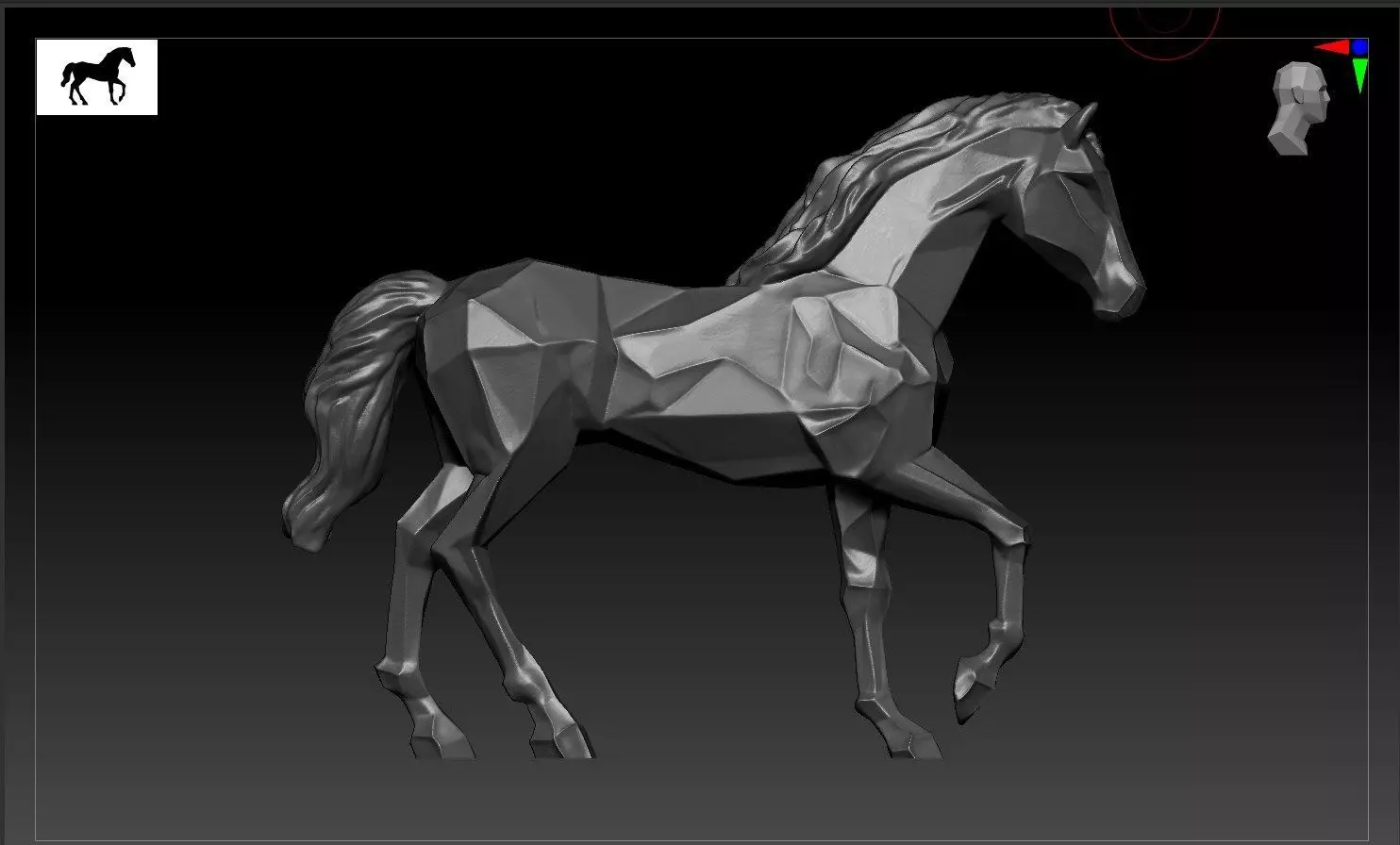 Horse Low Poly 3D print model