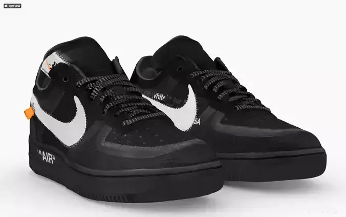 Off-White x Nike Air Force 1 Low Black White 2 Black