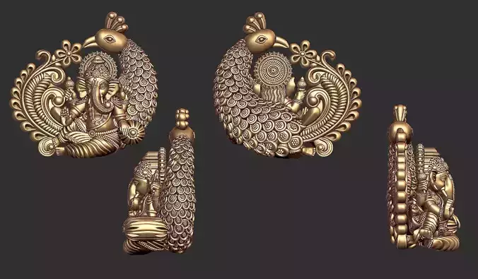 Ganpati 3D idol pendent