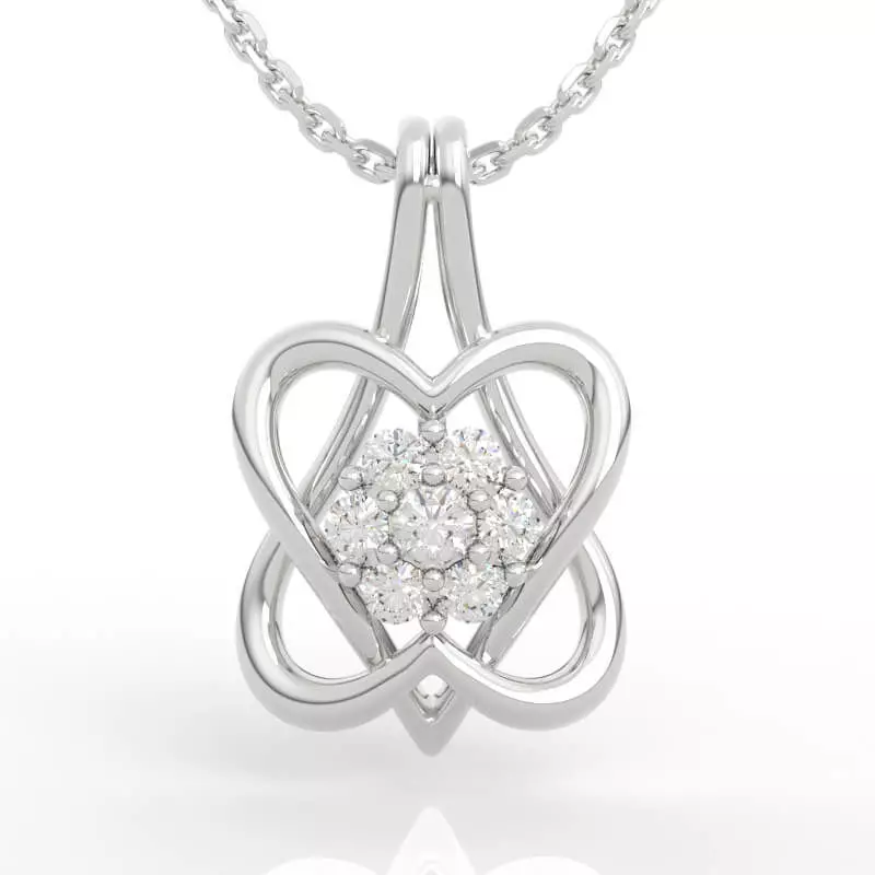 Stunning Diamond Flower Pendant 3D print model