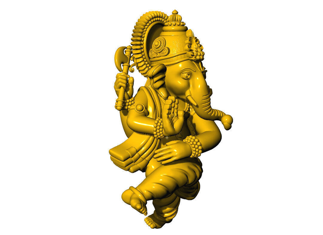 Ganpati Dancing mudra pendent 3D 3D print model_8