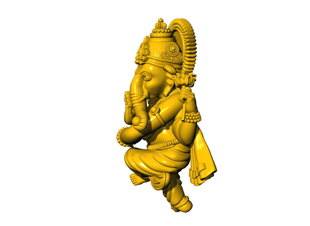 Ganpati Dancing mudra pendent 3D 3D print model_2